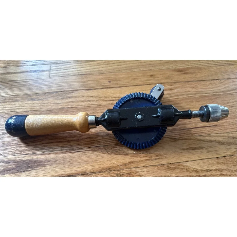 Antique Hand Drill Great Neck No 49 Amazing Condition. Wood Handle. Vintage